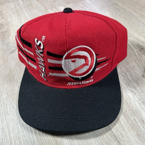 VTG‎ Sports Specialties Atlanta Hawks Scratch Snapback Hat NBA Red Wool Cap